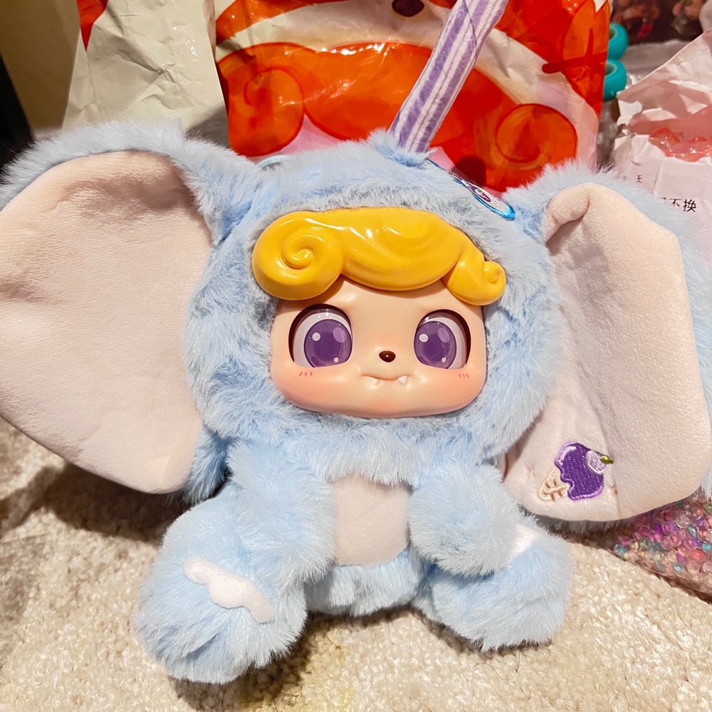 Q Baby- Adorable Blue Elephant Plush keychain